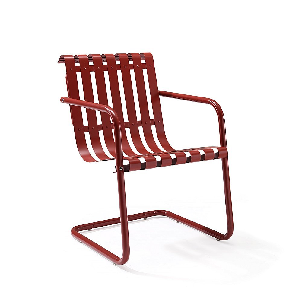 Patio Furniture Sets | CasaFoyer Gracie Conversation Set | 3-Piece Outdoor Seating Ensemble | 2 Chairs & Steel Table | Nostalgic, Durable, & Stylish | Coral Red | casafoyer.myshopify.com