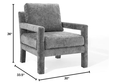 home office desk chairs | CasaFoyer Rehearse Crushed Performance Velvet Accent Armchair | Stain-Resistant | Foam Cushions | Upholstered Legs | Gray | casafoyer.myshopify.com