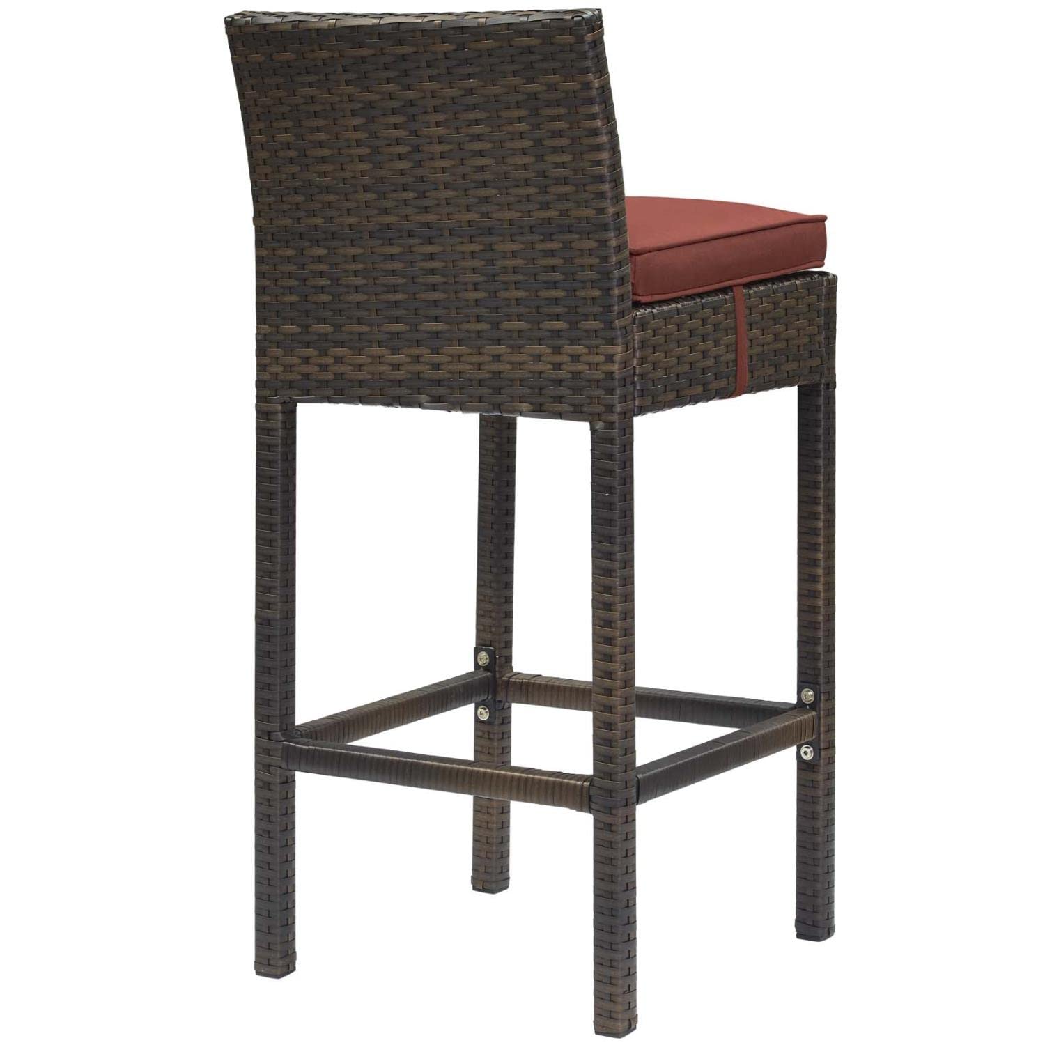 home office desk chairs | CasaFoyer Conduit Outdoor Patio Bar Stool Set | Stylish & Durable Wicker Rattan Design | 4 Stools & Cushions Included | Ideal for Outdoor Dining & Entertaining | casafoyer.myshopify.com