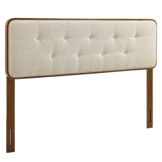 Bed | CasaFoyer Collins Tufted Wood King Headboard | Modern Retro Style | Organic Aesthetics | Button Tufted | Wood Grain Frame | Interchangeable with Billie & Margo | Dense Foam Padding | Fabric Upholstery | Rubberwood & MDF Construction | casafoyer.myshopify.com