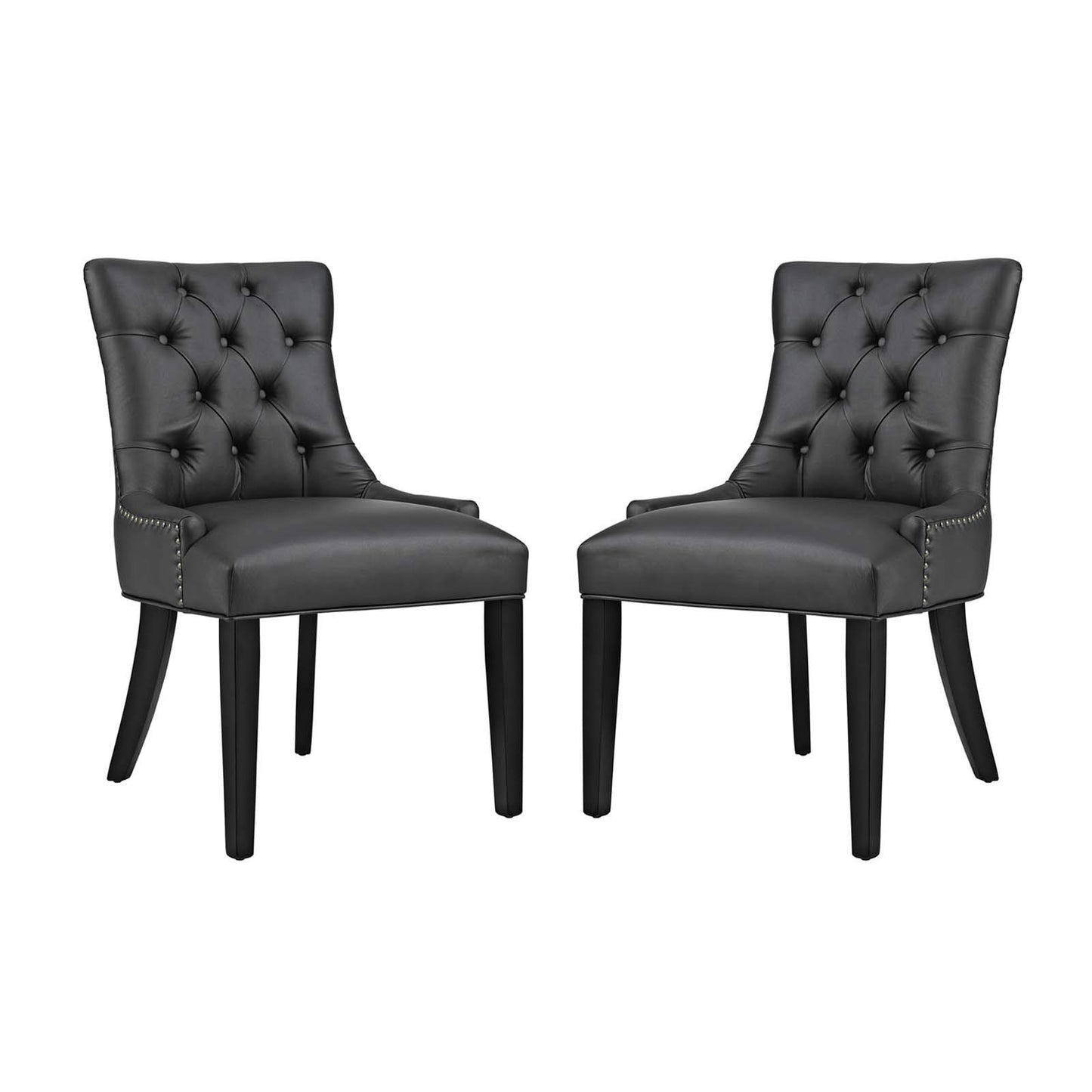home office desk chairs | CasaFoyer Regent Dining Side Chair Set of 2 | Nostalgic Era Design | Tufted Buttons | Nailhead Trim | Vinyl Upholstery | Non-Marking Foot Caps | Tapered Wood Legs | casafoyer.myshopify.com