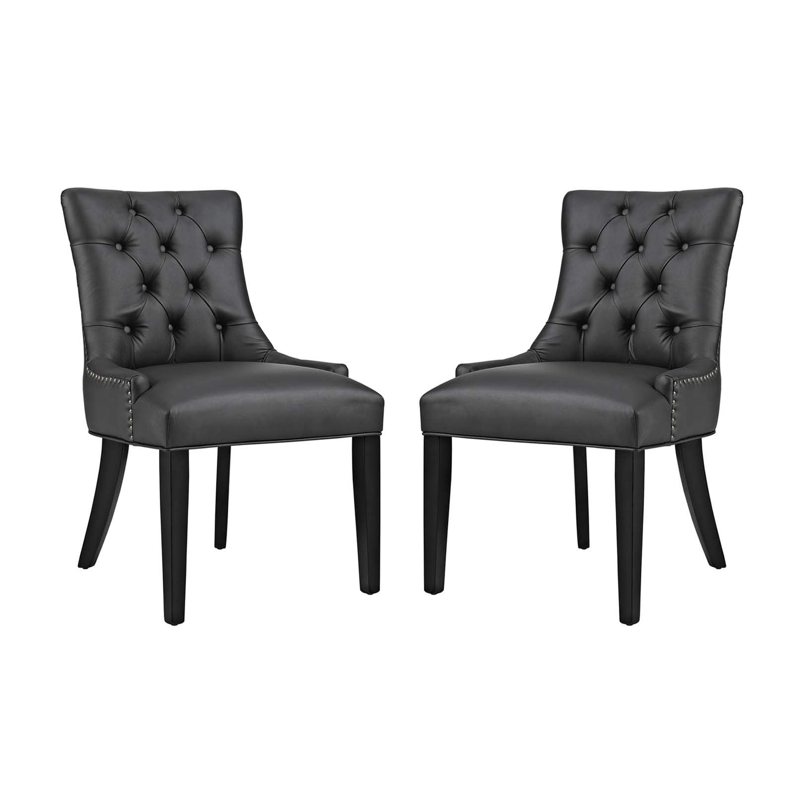 home office desk chairs | CasaFoyer Regent Dining Side Chair Set of 2 | Nostalgic Era Design | Tufted Buttons | Nailhead Trim | Vinyl Upholstery | Non-Marking Foot Caps | Tapered Wood Legs | casafoyer.myshopify.com