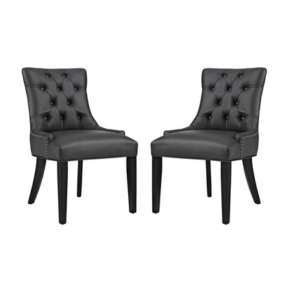 home office desk chairs | CasaFoyer Regent Dining Side Chair Set of 2 | Nostalgic Era Design | Tufted Buttons | Nailhead Trim | Vinyl Upholstery | Non-Marking Foot Caps | Tapered Wood Legs | casafoyer.myshopify.com