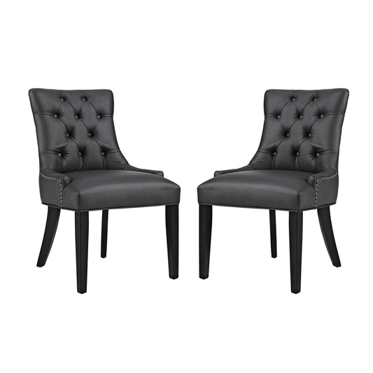 home office desk chairs | CasaFoyer Regent Dining Side Chair Set of 2 | Nostalgic Era Design | Tufted Buttons | Nailhead Trim | Vinyl Upholstery | Non-Marking Foot Caps | Tapered Wood Legs | casafoyer.myshopify.com