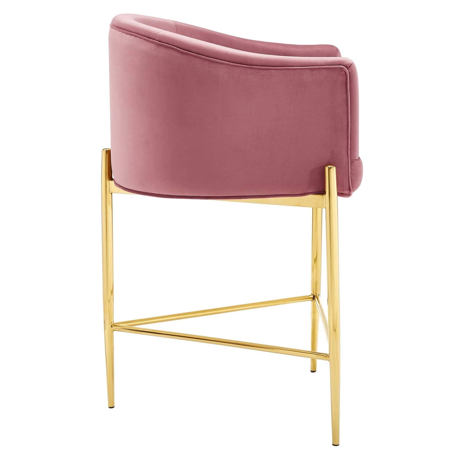 barstools | CasaFoyer Savour Tufted Performance Velvet Counter Stool | Luxury, Sophisticated | Stain-Resistant | Comfortable Seating | Chrome Gold Frame | 26H Seat Height | 300 lbs Capacity | casafoyer.myshopify.com