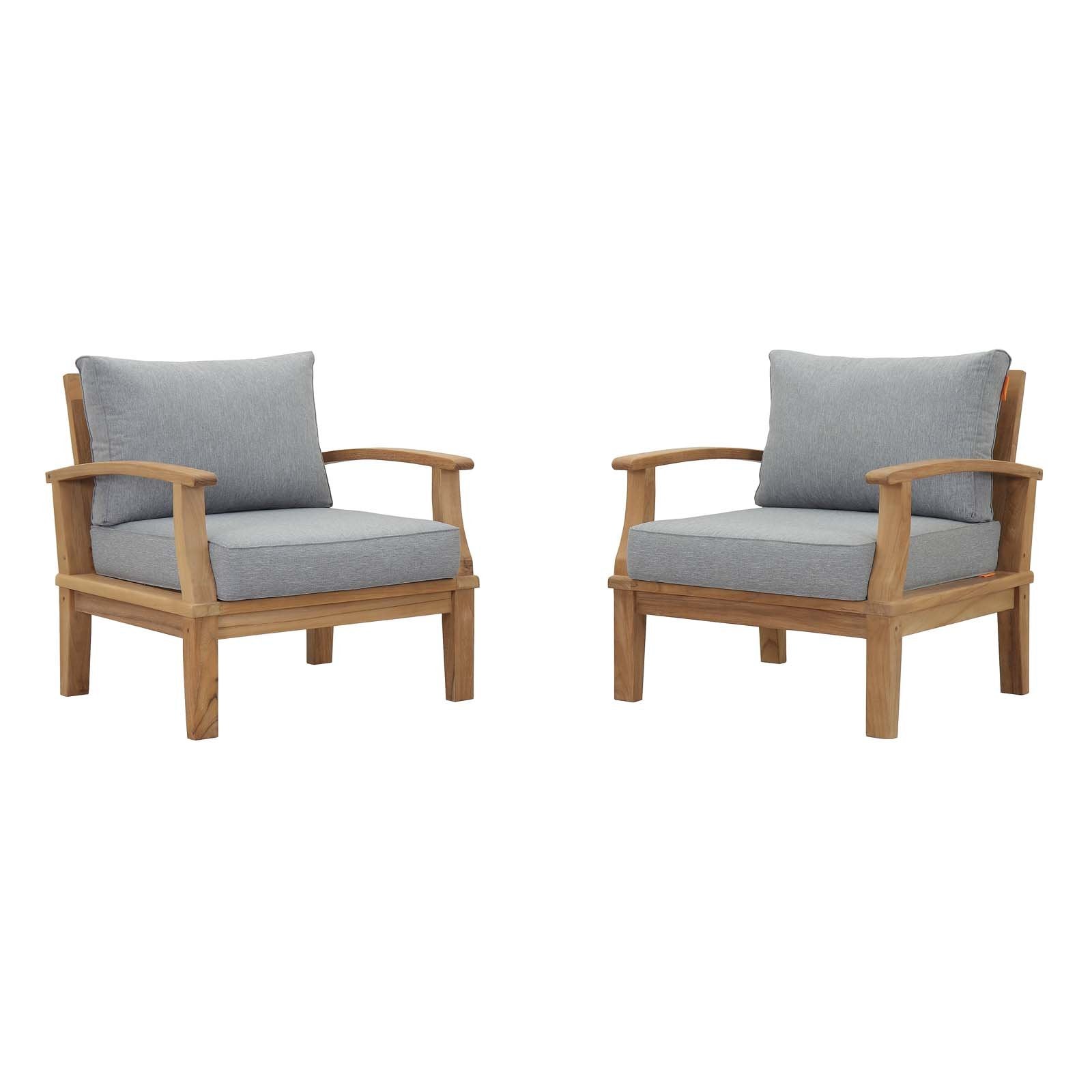 Patio Furniture Sets | Marina Teak Wood Outdoor Patio Furniture Sofa Sectional Set | Luxury, Durable, Weather-Resistant | Modern Design | Includes 2 Armchairs | casafoyer.myshopify.com