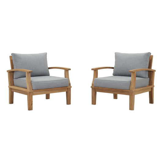 Patio Furniture Sets | Marina Teak Wood Outdoor Patio Furniture Sofa Sectional Set | Luxury, Durable, Weather-Resistant | Modern Design | Includes 2 Armchairs | casafoyer.myshopify.com