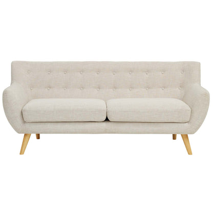 sofas | Remark Sofa | Exquisite Mid-Century Modern Loveseat | Plush Cushions | Organic Design | Beige Upholstery | Solid Wood Legs | Perfect for Contemporary Living Rooms & Lounge Areas | casafoyer.myshopify.com