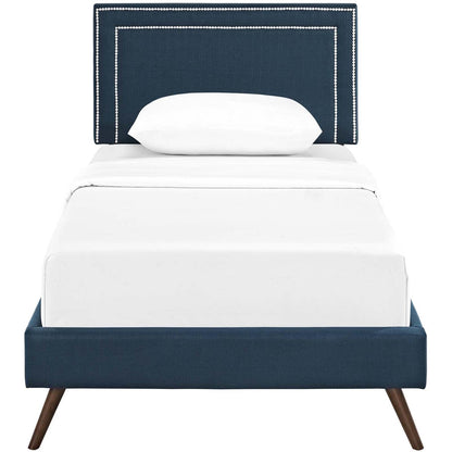 Bed | CasaFoyer Virginia Platform Bed | Solid Wood Frame | Polyester Upholstery | Tapered Legs | No Box Spring Needed | Compatible with Memory Foam Mattresses | Perfect for Mid-Century Modern and Contemporary Bedrooms | Assembly Required (Mattress Not Included) | casafoyer.myshopify.com