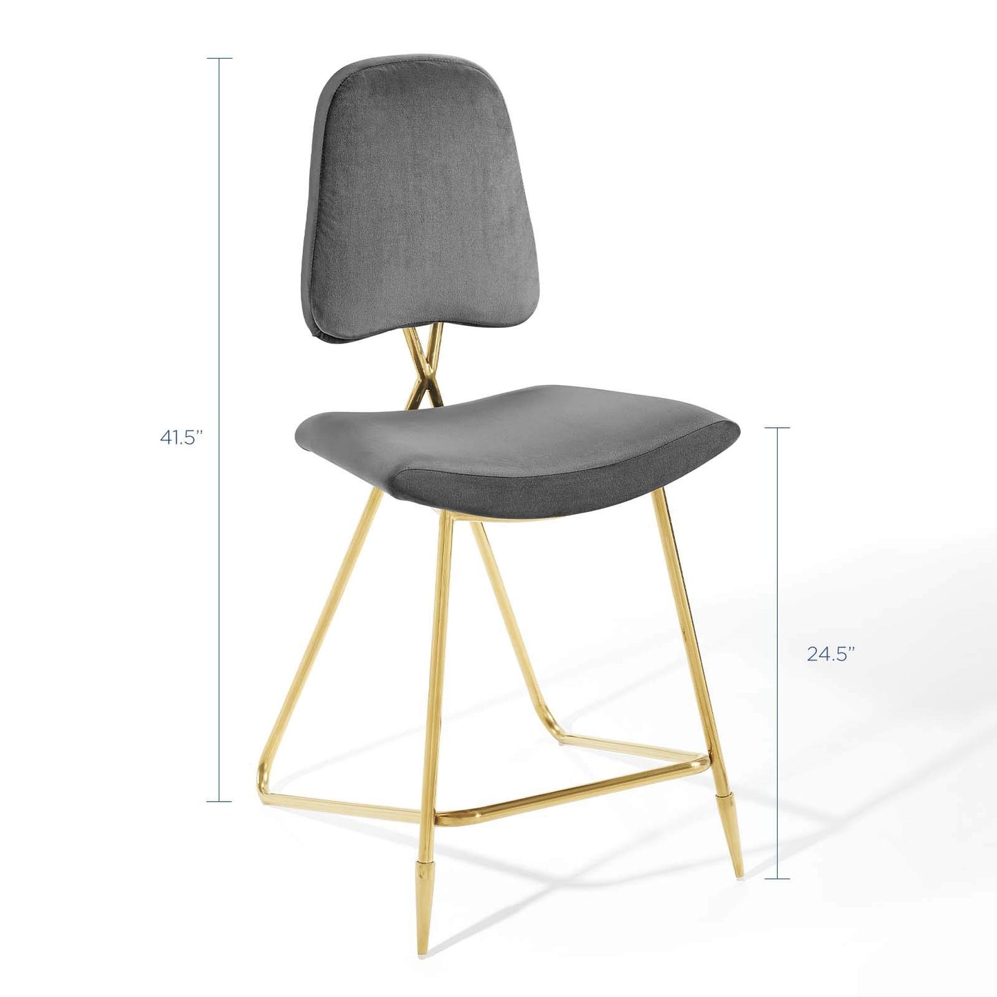 barstools | CasaFoyer Ponder Upholstered Performance Velvet Dining Room Counter Stool | Comfortable | Durable | Elegant | Gray | Supports up to 330 lbs | casafoyer.myshopify.com