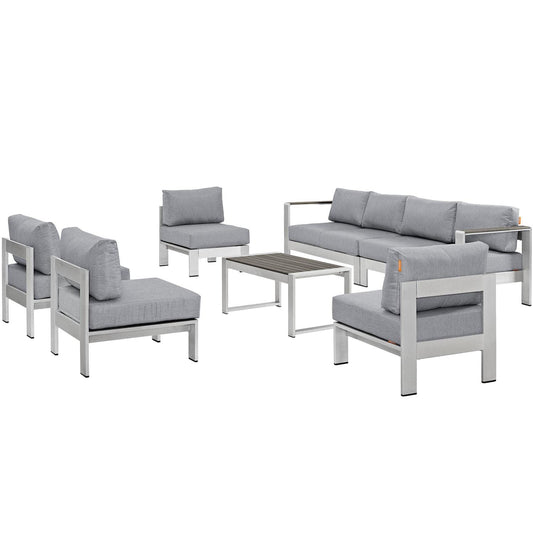 kitchen and dining room sets | CasaFoyer Shore Outdoor Patio Collection | Durable Aluminum Frames | Weather Resistant Fabric | 7 Piece Sectional Sofa Set | casafoyer.myshopify.com