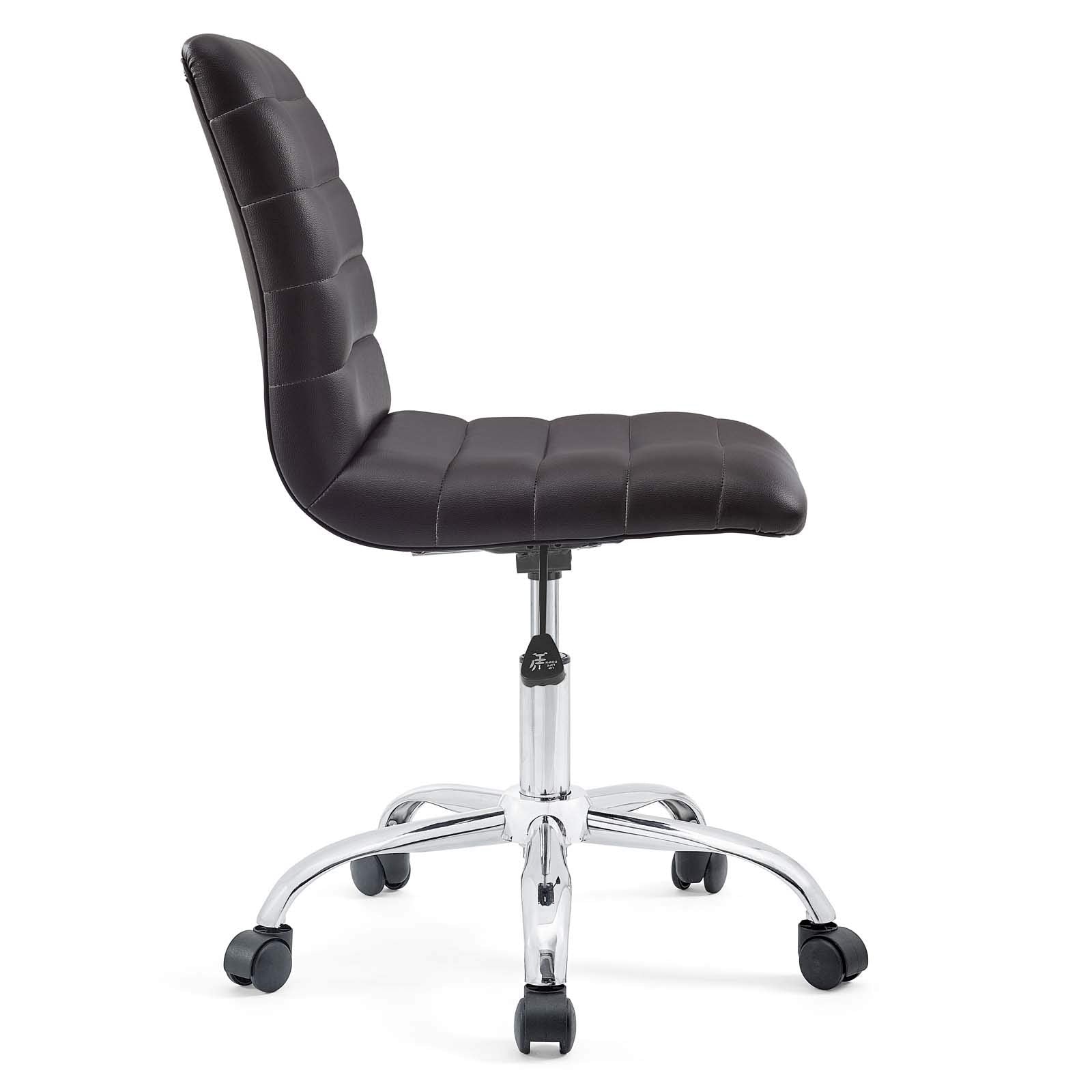 Chair | Ripple Armless Office Chair | Chrome Frame | Full Height Adjustability | 360 Swivel | Vinyl Upholstery | Ideal for Conference Rooms & Workstations | casafoyer.myshopify.com