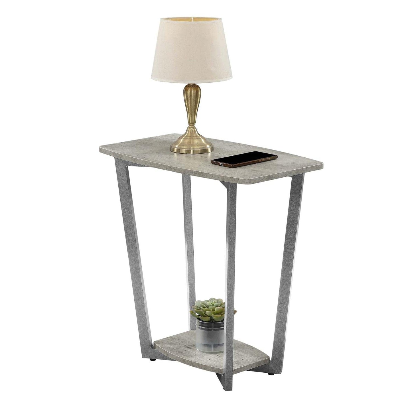 TABLE | Graystone End Table with Shelf by Ergode | Urban Industrial Design | Sturdy Metal Frame | Open Concept Bottom Shelf | Long-lasting Durability | Perfect for Displaying Collectibles | Explore Graystone Collection for a Cohesive Look | casafoyer.myshopify.com