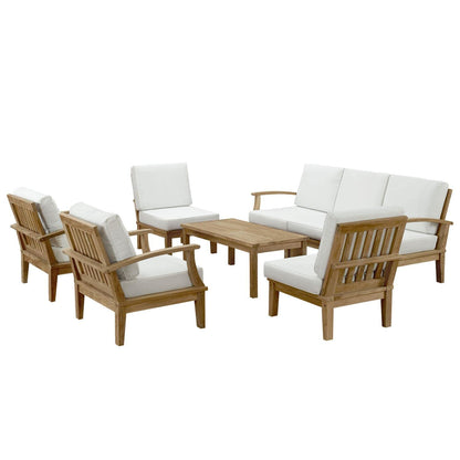 kitchen and dining room sets | CasaFoyer Marina Teak Wood Outdoor Patio Furniture Sofa Sectional Set | Luxury, Durable, All-Weather Cushions | Easy Assembly | Includes Left-Arm Sofa, Coffee Table, Right-Arm Sofa, Middle Sofas, Armchairs | casafoyer.myshopify.com