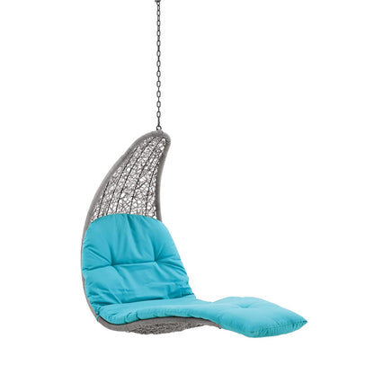 executive chairs | CasaFoyer Landscape Outdoor Patio Hanging Chaise Lounge Swing Chair | Light Gray/Tan Synthetic Rattan | All-Weather Polyester Cushion | Sturdy Metal Hanging Chain | 264 lbs Capacity | casafoyer.myshopify.com