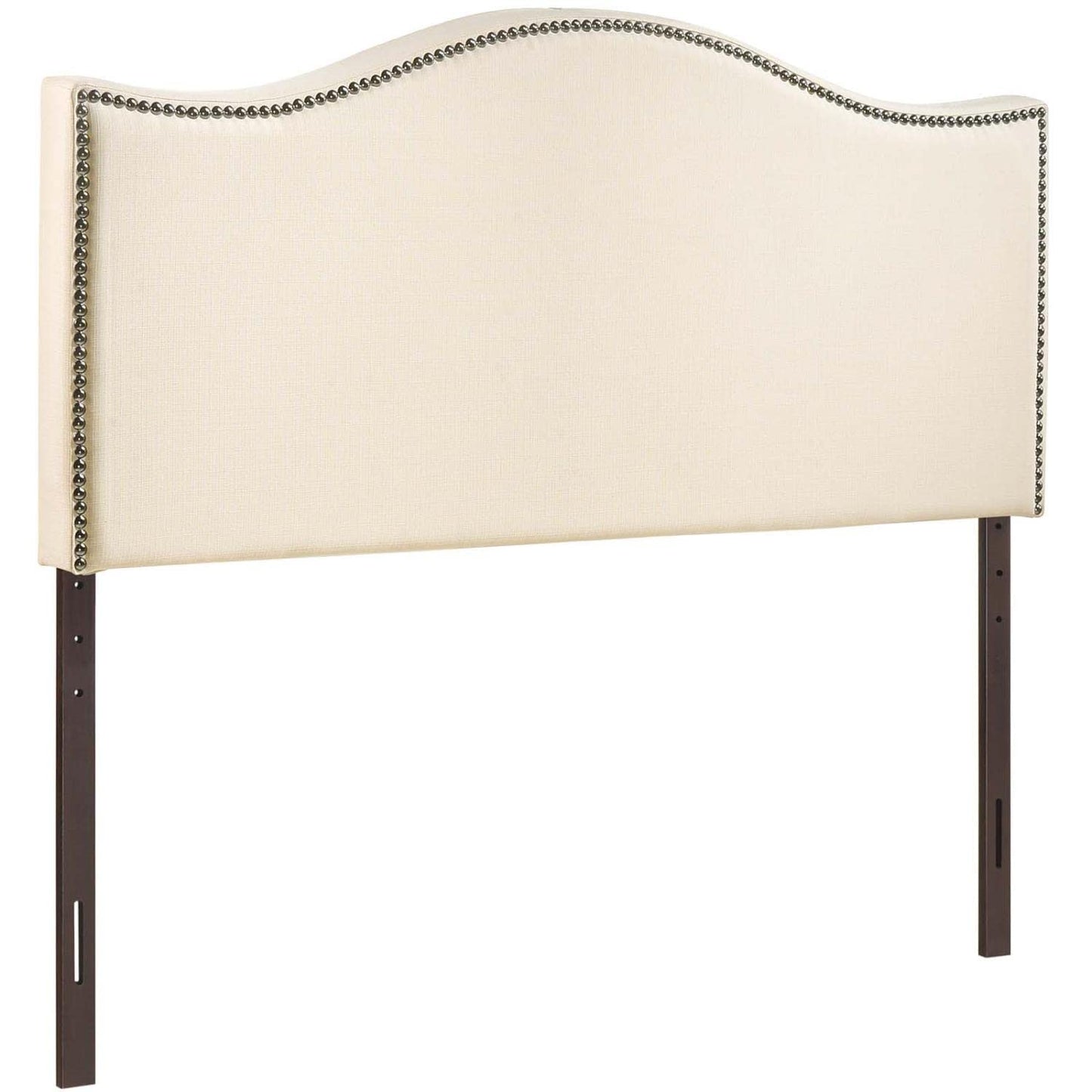 headboards | CasaFoyer Curl Queen Headboard | Chic & Sophisticated | Wavy Lines | Luxurious Linen Fabric | Nail Button Trim | Durable Particle Board & Solid Wood Poles | Perfect for Queen Beds | casafoyer.myshopify.com