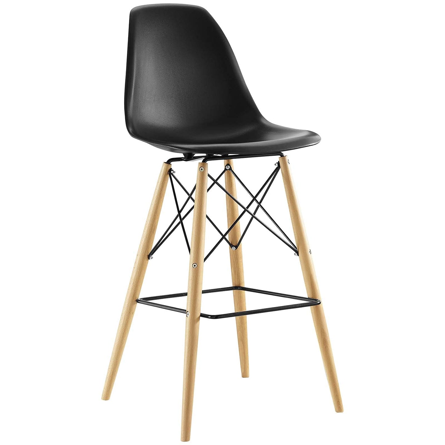 barstools | Wood Pyramid Dining Side Bar Stool | Timeless Design | Sturdy Molded Plastic Top | Solid Wood Legs | Ideal for Bar Seating | casafoyer.myshopify.com