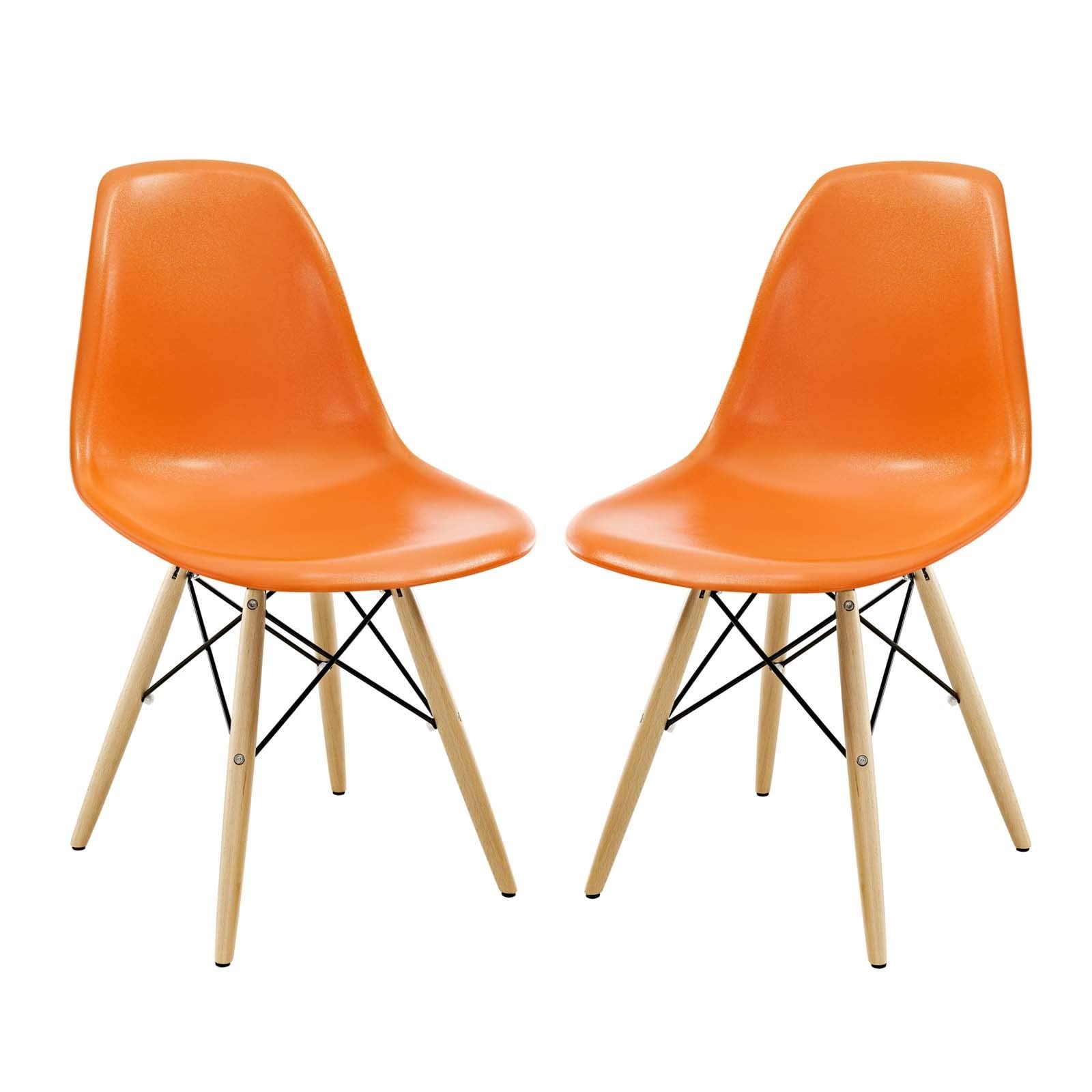 home office desk chairs | CasaFoyer Durable Molded Plastic Chairs | Set of 2 Wood Pyramid Side Chairs | Versatile Design for Indoor/Outdoor Use | Enhance Home Decor | casafoyer.myshopify.com