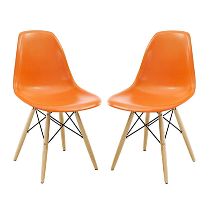 home office desk chairs | CasaFoyer Durable Molded Plastic Chairs | Set of 2 Wood Pyramid Side Chairs | Versatile Design for Indoor/Outdoor Use | Enhance Home Decor | casafoyer.myshopify.com
