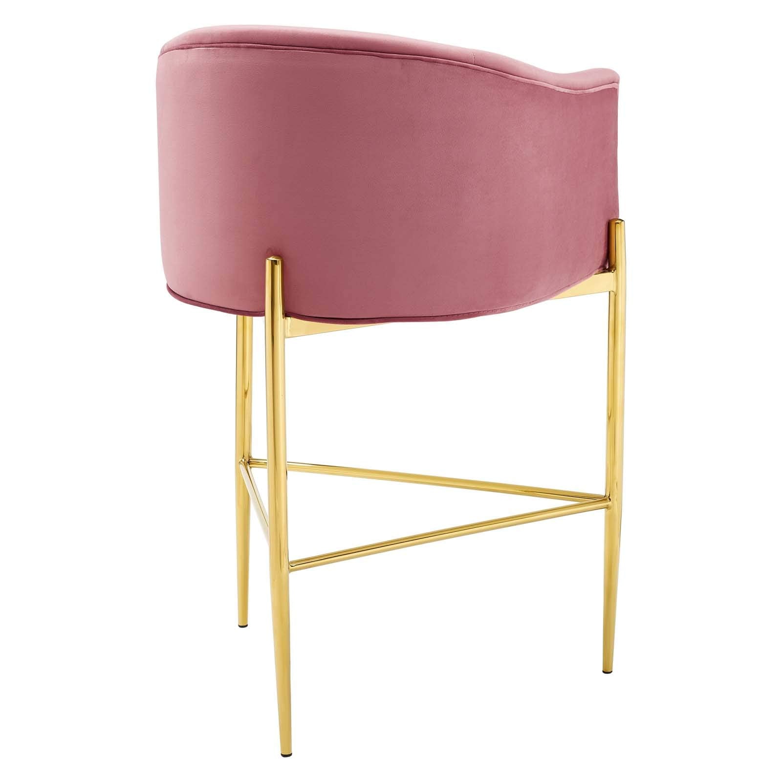 barstools | CasaFoyer Savour Tufted Performance Velvet Bar Stool Set of 2 | Elegant Design | Stain-Resistant Upholstery | Comfortable Foam Padding | Chrome Gold Frame | casafoyer.myshopify.com
