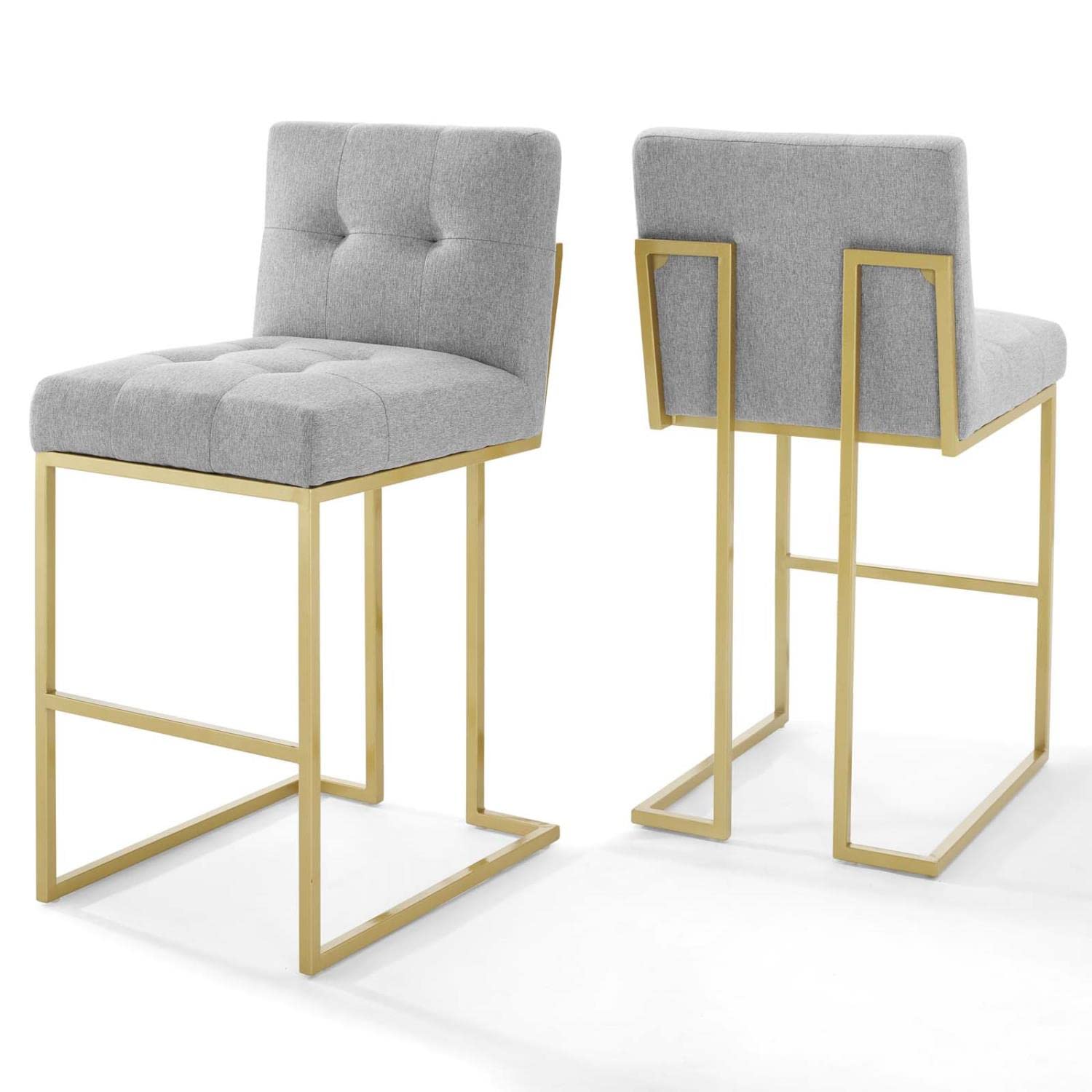 barstools | CasaFoyer Privy Bar Stool Set of 2 | Elegant Art Deco Design | Gold Stainless Steel Base | Modern Fabric Upholstery | No Assembly Required | casafoyer.myshopify.com
