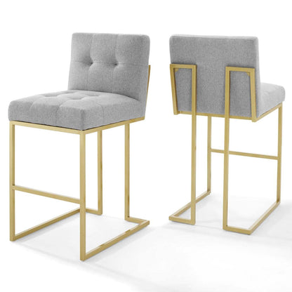 barstools | CasaFoyer Privy Bar Stool Set of 2 | Elegant Art Deco Design | Gold Stainless Steel Base | Modern Fabric Upholstery | No Assembly Required | casafoyer.myshopify.com
