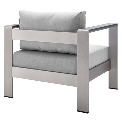 kitchen and dining room sets | CasaFoyer Shore Aluminum 4 Piece Outdoor Patio Furniture Set | Weather Resistant | Sunbrella Cushions | Sofa, Armchairs, Coffee Table | casafoyer.myshopify.com