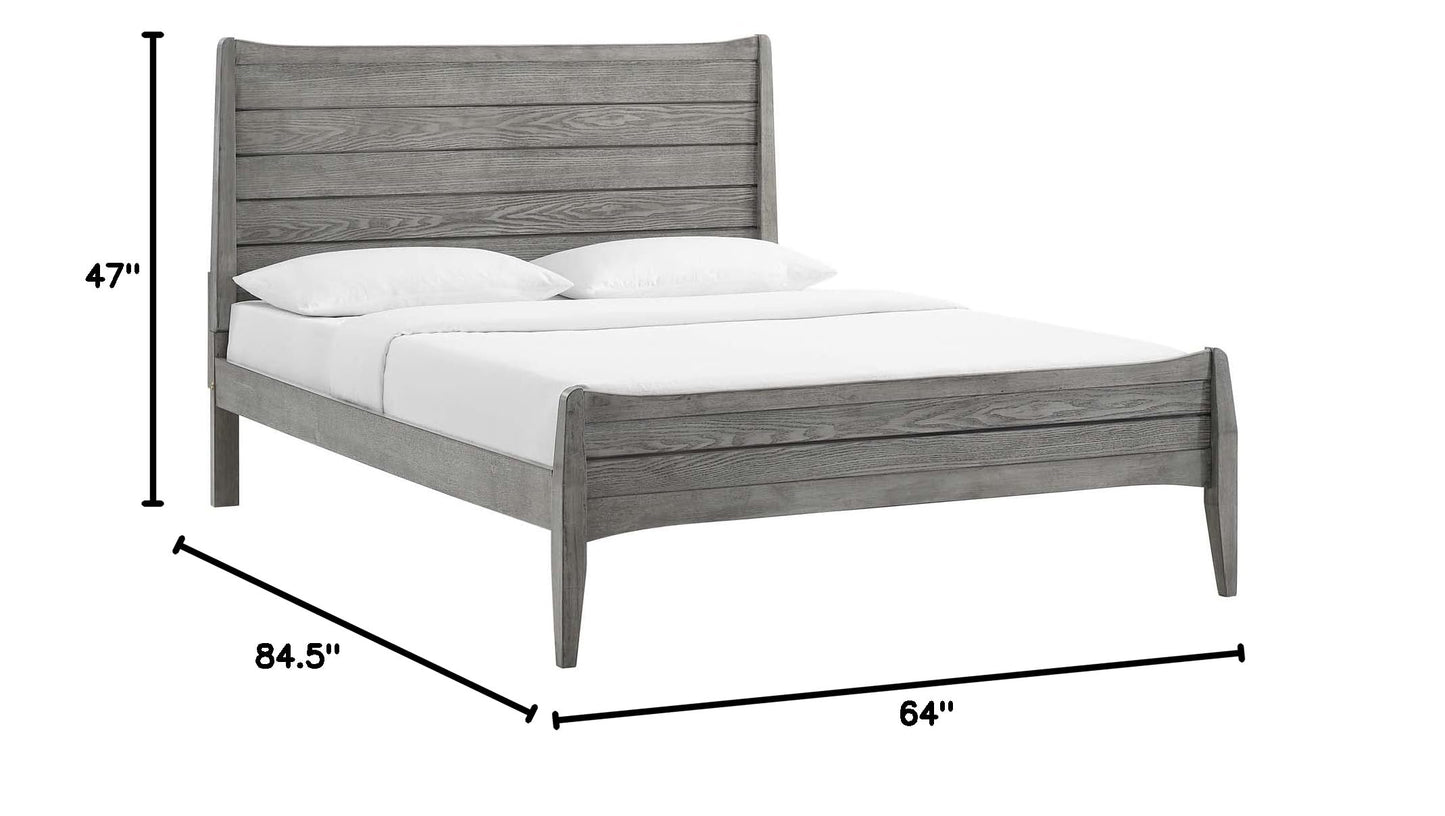 Bed | CasaFoyer Georgia Wood Queen Platform Bed | Rustic Charm meets Modern Farmhouse Style | Durable Rubberwood and MDF Construction | No Box Spring Needed | Easy Assembly | Gray | casafoyer.myshopify.com