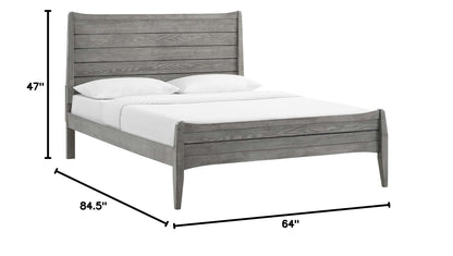 Bed | CasaFoyer Georgia Wood Queen Platform Bed | Rustic Charm meets Modern Farmhouse Style | Durable Rubberwood and MDF Construction | No Box Spring Needed | Easy Assembly | Gray | casafoyer.myshopify.com
