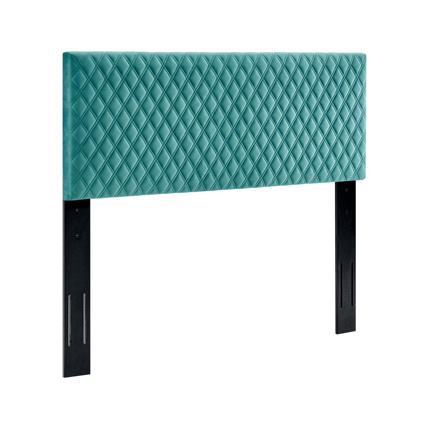Bed | CasaFoyer Angela Tufted Diamond Lattice Performance Velvet Full/Queen Headboard | Luxurious Upgrade for Master Suite or Guest Bedroom | Adjustable Height | Stain-Resistant | Teal | casafoyer.myshopify.com