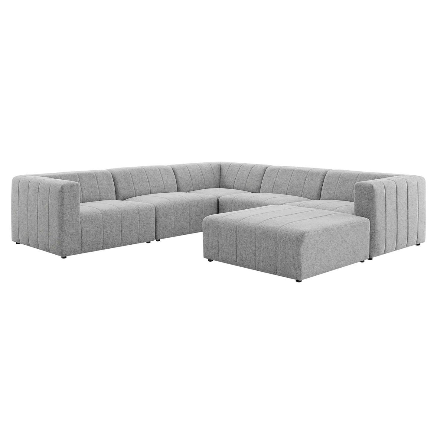 sofas | CasaFoyer Bartlett Upholstered Fabric 6-Piece Sectional Sofa | Retro Modern Design | Soft Polyester Upholstery | Dense Foam Padding | Solid Wood Frame | Modular Connectors | Non-Marking Foot Caps | 331 lbs Weight Capacity | casafoyer.myshopify.com