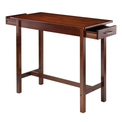 TABLE | Ergode  Wood Sally Breakfast Table | Compact & Versatile with Drawers | Solid Wood | Walnut Finish | Easy Assembly | 39.37 W x 19.69 D x 33.27 H | casafoyer.myshopify.com
