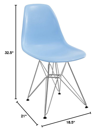 Dining Table | Paris Wire Side Chair | Molded Plastic | Versatile & Stylish | Indoor/Outdoor Use | Comfortable & Flexible | Wide Range of Base Options | Ideal for Living or Dining Room | Blue | casafoyer.myshopify.com