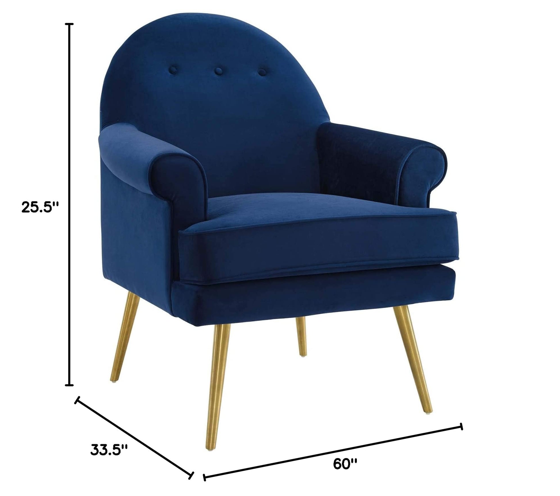 home office desk chairs | CasaFoyer Revive Accent Armchair Set of 2 | Vintage Glam Design | Performance Velvet Upholstery | Gold Stainless Steel Legs | Navy | casafoyer.myshopify.com