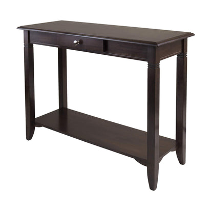 TABLE | Ergode  Wood Nolan End Table | Stylish & Durable Console Table | Storage Shelf | Cappuccino Finish | Solid Wood & Composite Materials | Easy Assembly | 40 W x 15.98 D x 30 H | 34.5 lbs | casafoyer.myshopify.com