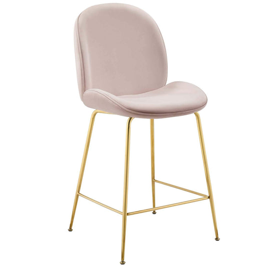 STOOL_SEATING | Scoop Gold Stainless Steel Leg Counter Stool | Vintage Glamour | Comfortable & Durable Seating | Kitchen Decor | casafoyer.myshopify.com