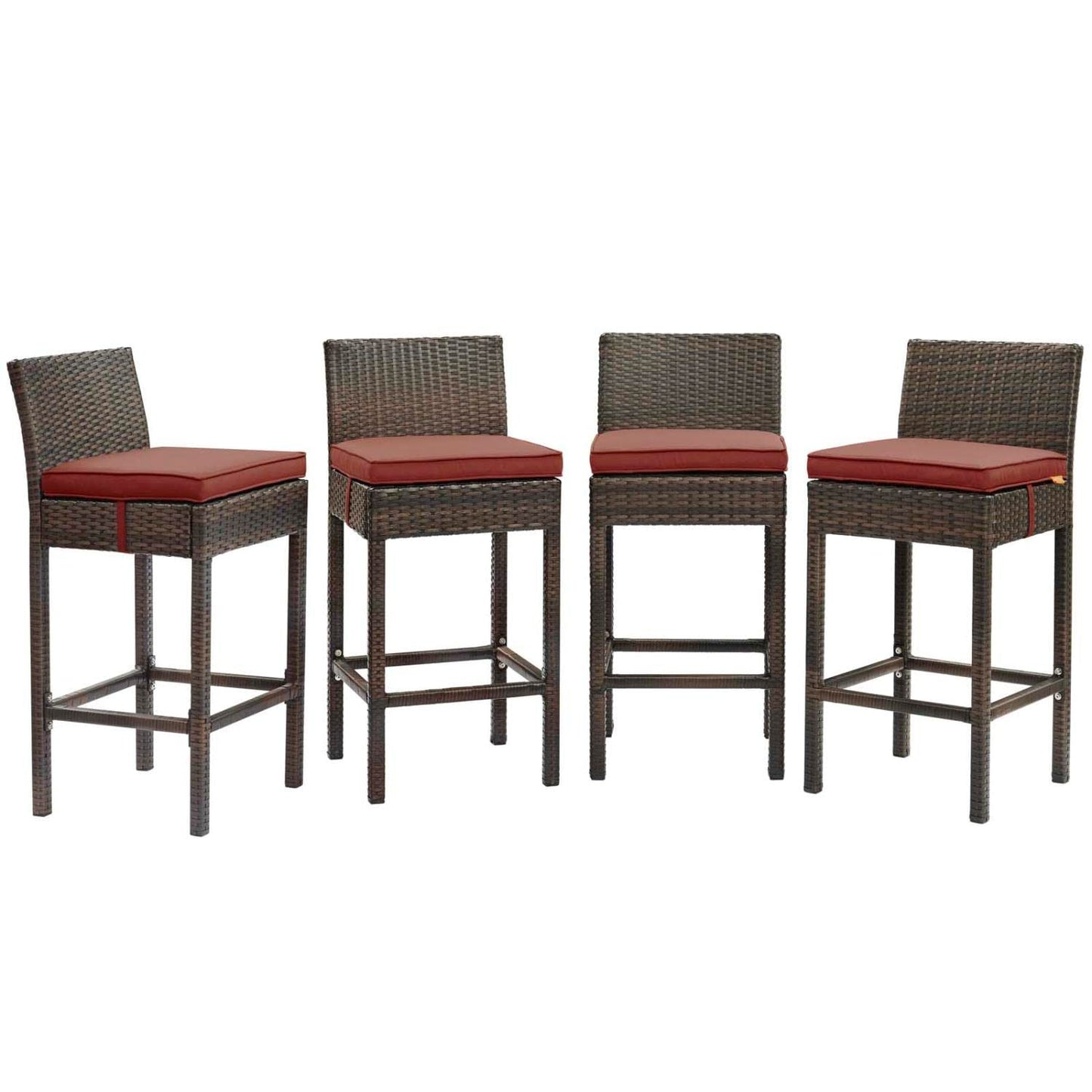 home office desk chairs | CasaFoyer Conduit Outdoor Patio Bar Stool Set | Stylish & Durable Wicker Rattan Design | 4 Stools & Cushions Included | Ideal for Outdoor Dining & Entertaining | casafoyer.myshopify.com