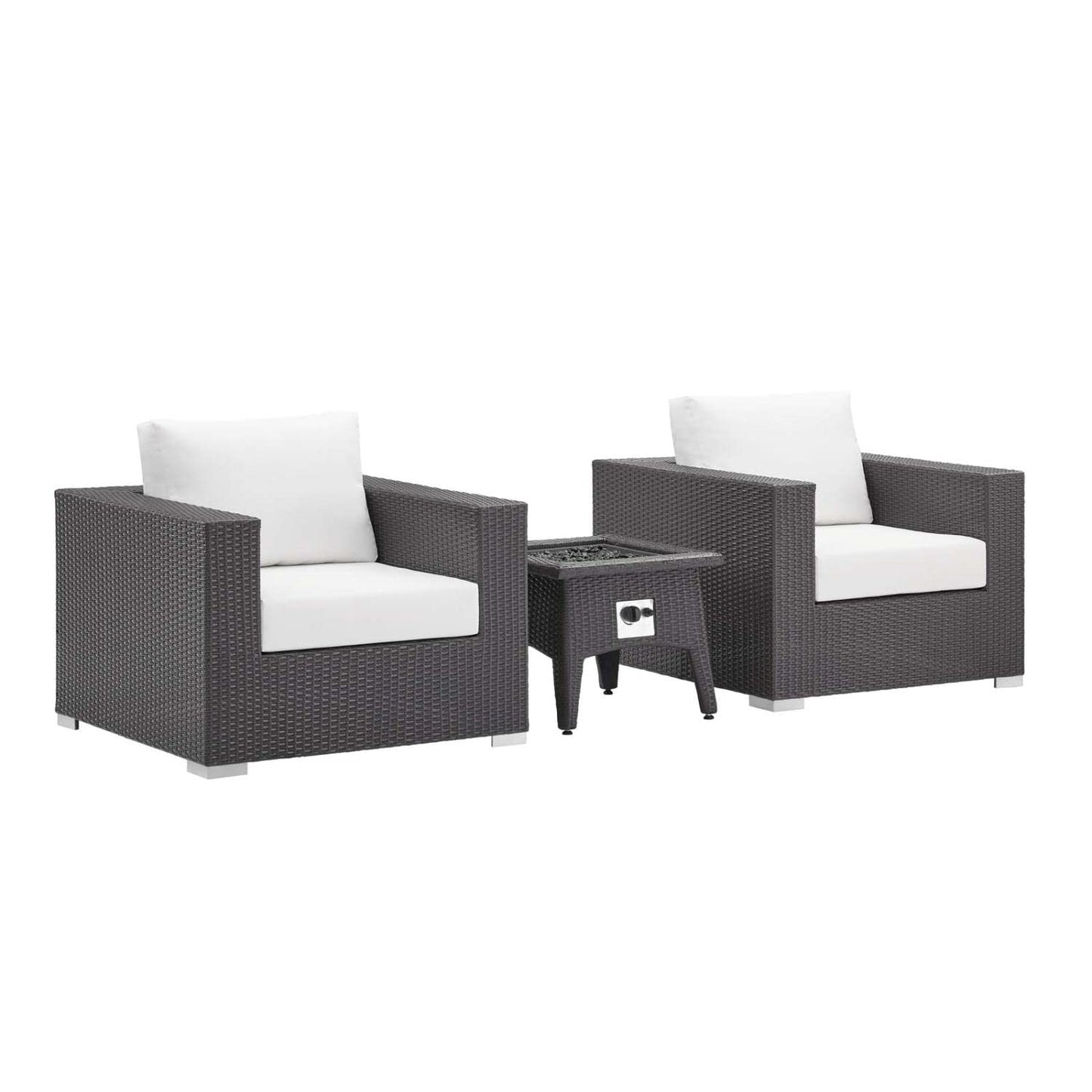 fire pits | Ergode Convene Outdoor Patio Furniture Set | Fire Table | Aluminum Frames | Water & UV-Resistant Cushions | 40,000 BTU Burner | CSA Certified | Includes Fire Pit & Armchairs | casafoyer.myshopify.com