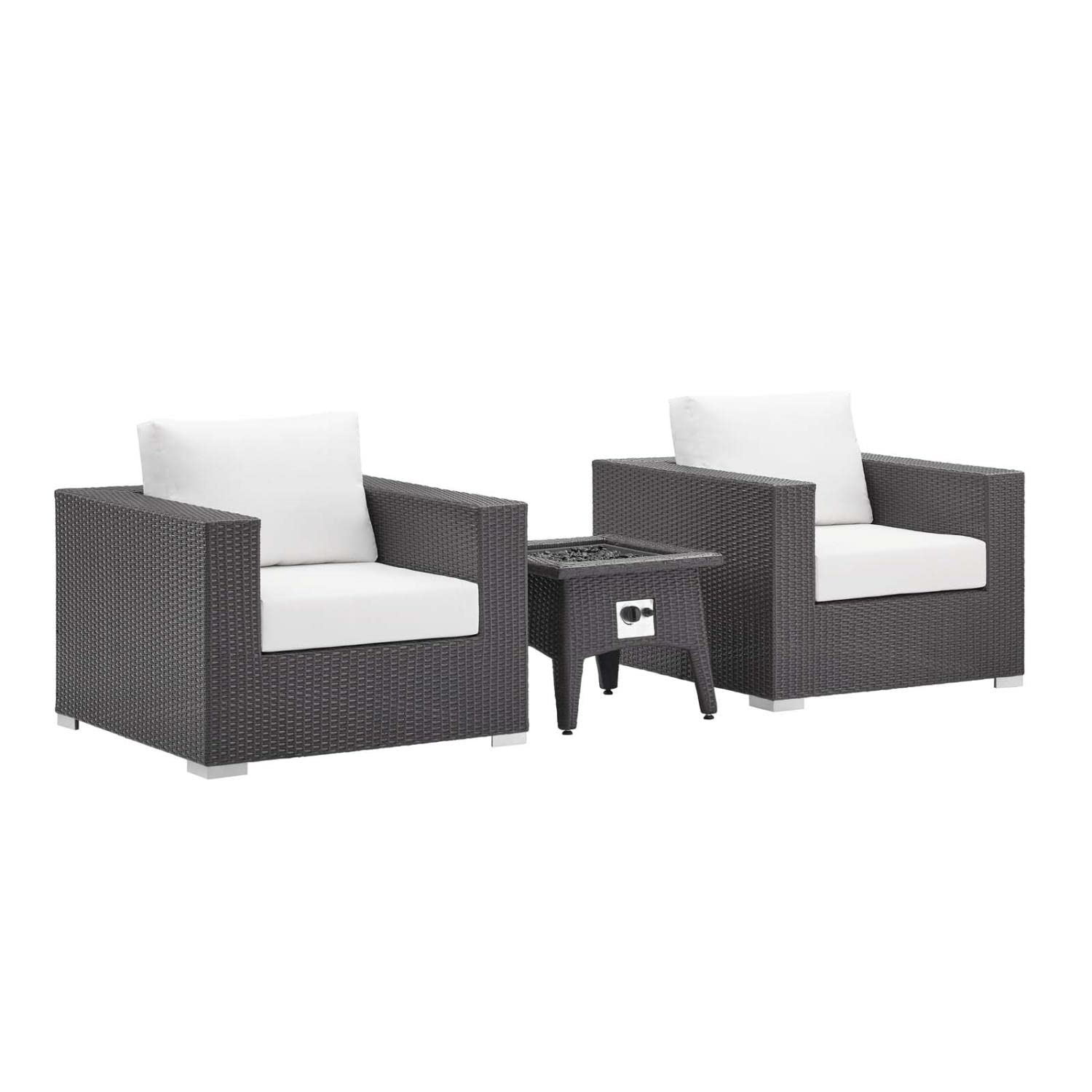 fire pits | Ergode Convene Outdoor Patio Furniture Set | Fire Table | Aluminum Frames | Water & UV-Resistant Cushions | 40,000 BTU Burner | CSA Certified | Includes Fire Pit & Armchairs | casafoyer.myshopify.com