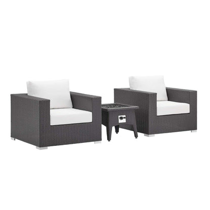 fire pits | Ergode Convene Outdoor Patio Furniture Set | Fire Table | Aluminum Frames | Water & UV-Resistant Cushions | 40,000 BTU Burner | CSA Certified | Includes Fire Pit & Armchairs | casafoyer.myshopify.com