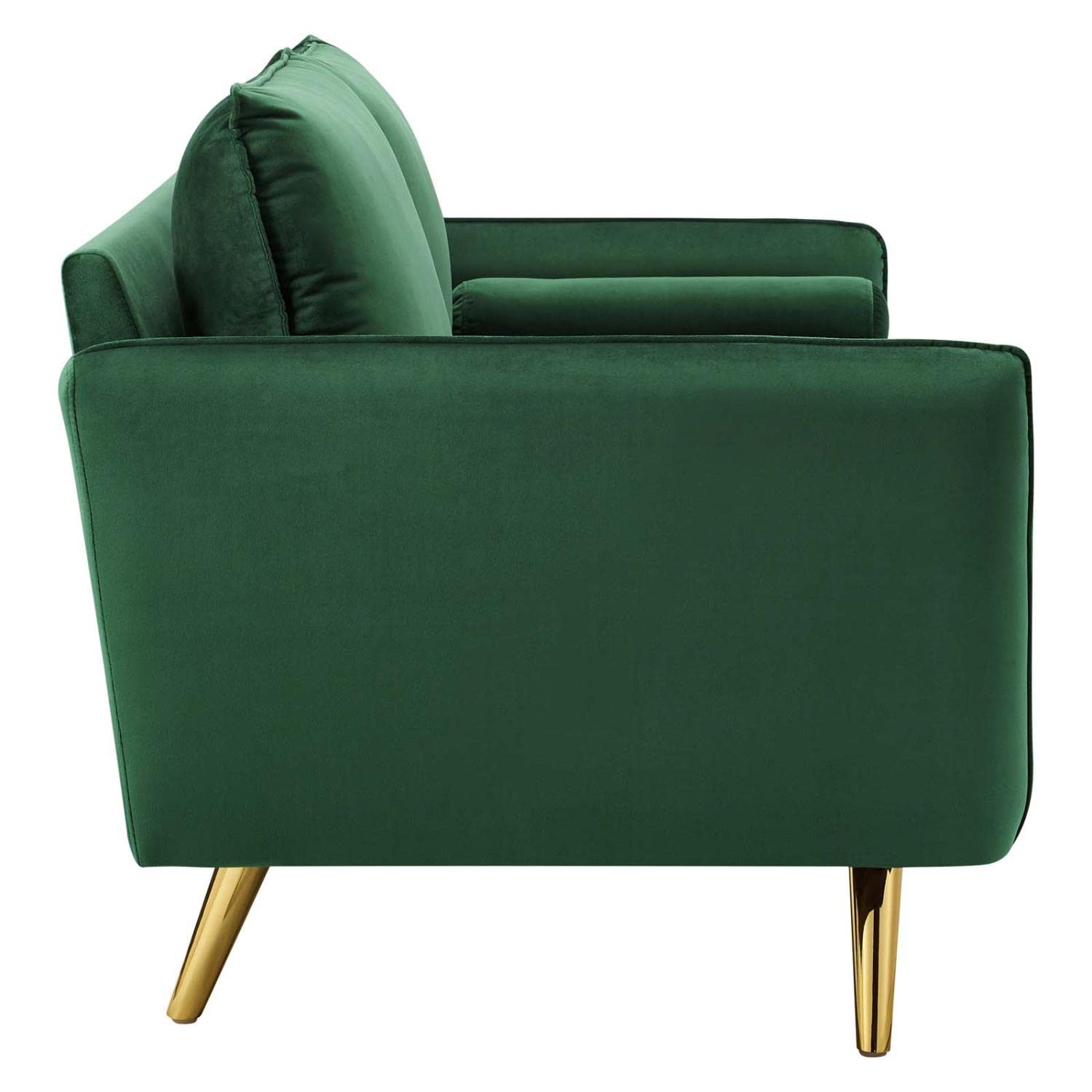 sofas | CasaFoyer Revive Upholstered Performance Velvet Sofa | Comfortable & Stylish Design | Stain-Resistant Upholstery | Splayed Gold Legs | Emerald | casafoyer.myshopify.com