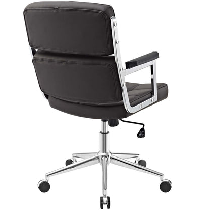 home office desk chairs | CasaFoyer Portray Highback Office Chair | Tiled Design | Chrome Steel Frame | Foam Padding | Mobility | Tilt Control | Height Adjustment | Brown | casafoyer.myshopify.com