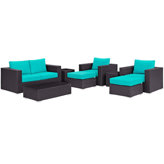 kitchen and dining room sets | CasaFoyer Convene Outdoor Sectional Set | Durable Rattan & Aluminum Frame | Weather-Resistant Cushions | Patio Sofa, Loveseat, Armchairs, Ottomans, Coffee Table | casafoyer.myshopify.com