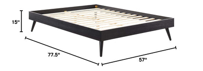 Bed | CasaFoyer Margo Full Platform Bed Frame | Mid-Century Design | Interchangeable Headboards | Durable Wood Construction | No Box Spring Needed | Easy Assembly | Black | casafoyer.myshopify.com