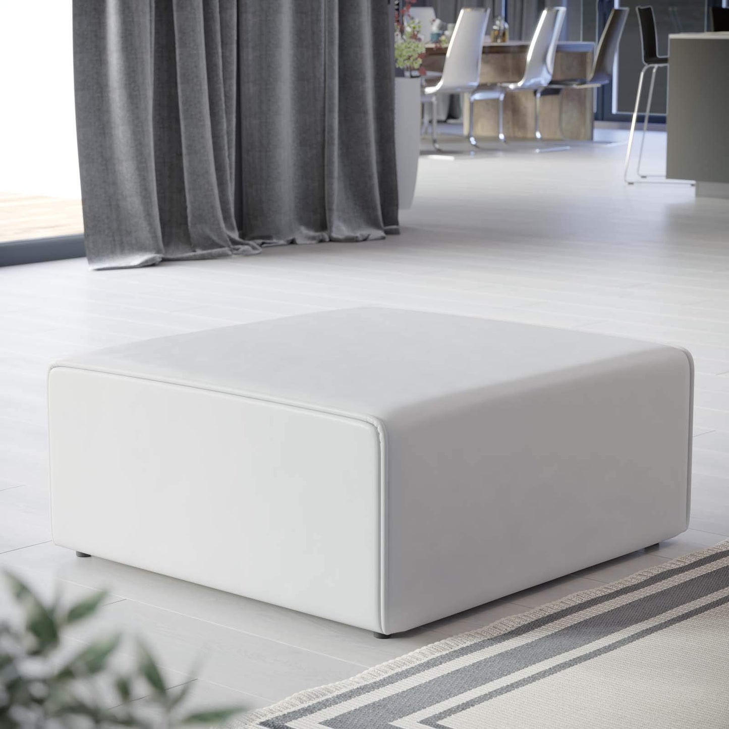 ottomans | CasaFoyer Mingle Vegan Leather Ottoman | Comfort & Style | Spacious & Visually Appealing | Dense Foam Padding | Adjustable & Versatile | Luxurious Vegan Leather Upholstery | Sturdy Legs | Modular Sectional Collection | casafoyer.myshopify.com