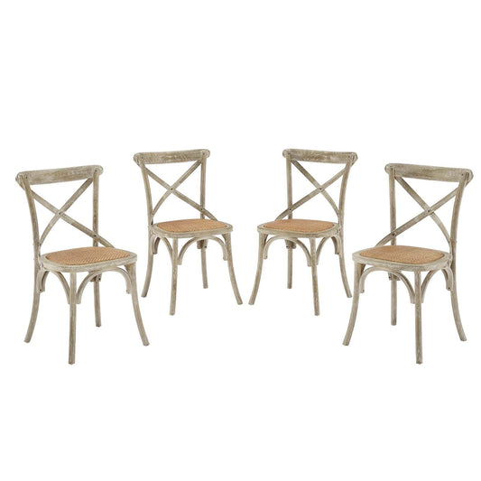home office desk chairs | CasaFoyer Rustic-Contemporary Wooden Dining Side Chairs | Set of 4 | Fully Assembled | Ideal for Country Cottages, Rustic Settings, or City Dwellers | Tranquil Escape | casafoyer.myshopify.com