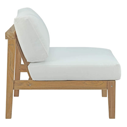 kitchen and dining room sets | CasaFoyer Bayport Teak Outdoor Collection | 6 Piece Set | Armless Chairs, Coffee Table, Loveseat | Durable Teak Wood | White Cushions | Create Your Perfect Outdoor Oasis | casafoyer.myshopify.com