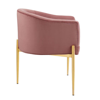 home office desk chairs | CasaFoyer Savour Tufted Performance Velvet Accent Armchair | Elegant & Practical | Stain-Resistant Velvet | Comfortable Foam Padding | Chrome Gold Legs | 300 lbs Weight Capacity | Ideal for Living Room, Dining Room, Bedroom, or Office | Includes One Chair | casafoyer.myshopify.com