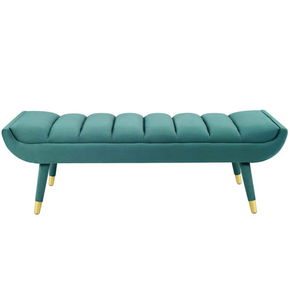 home office desk chairs | CasaFoyer Guess Channel Tufted Accent Bench | Refreshing Teal | Stain-Resistant | Luxurious Seating | Vintage Artisan Feel | Solid Rubberwood Frame | Birch Legs | Gold Metal Foot Sleeves | casafoyer.myshopify.com