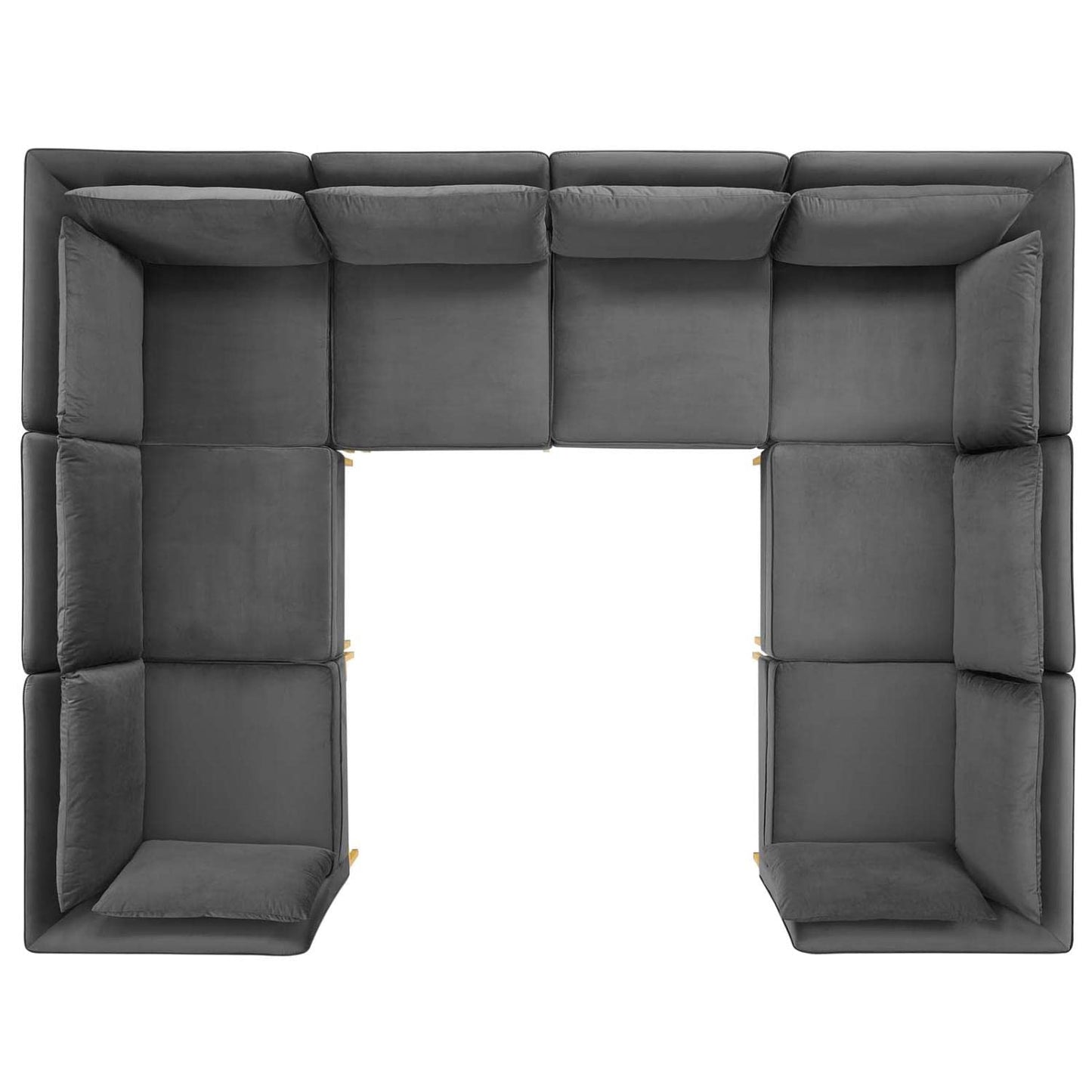 sofas | CasaFoyer Ardent Performance Velvet 8-Piece Sectional Sofa | Vintage Modern Glam Deco Style | Plush Velvet Texture | French Piping | Versatile Configurations | Stain-Resistant | Dense Foam Padding | Gold Metal Legs | 440 lbs Weight Capacity | casafoyer.myshopify.com